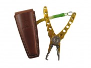 Santos Talon Big Game Fishing Pliers in Gold with Leather Sheath